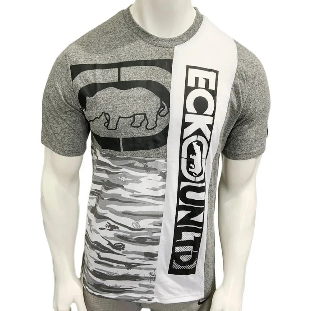 NWT ECKO UNLTD. MSRP $44.99 MENS GRAY CAMO CREW NECK SHORT SLEEVE T-SHIRT SIZE S - Picture 1 of 5